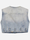 Courr ges Denim Vest Short Crop 124DBL153DE00167011 - COURREGES - BALAAN 2