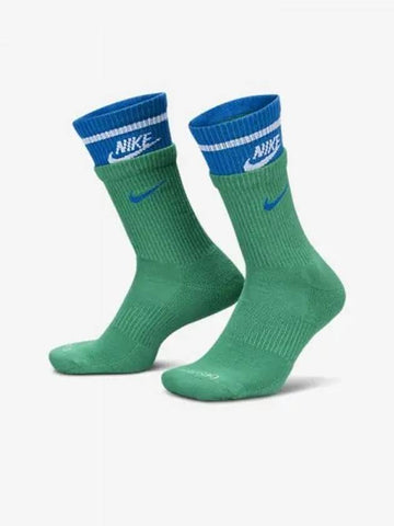 Everyday Plus Cushion Crew Socks 1 Pair Stadium Green Laser Orange White FN3148 300 700229 - NIKE - BALAAN 1