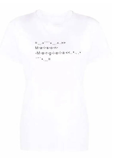 Women's Emoji Logo Font Generator Short Sleeve T-Shirt White - MAISON MARGIELA - BALAAN 2