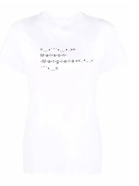 Women's Emoji Logo Font Generator Short Sleeve T-Shirt White - MAISON MARGIELA - BALAAN 2