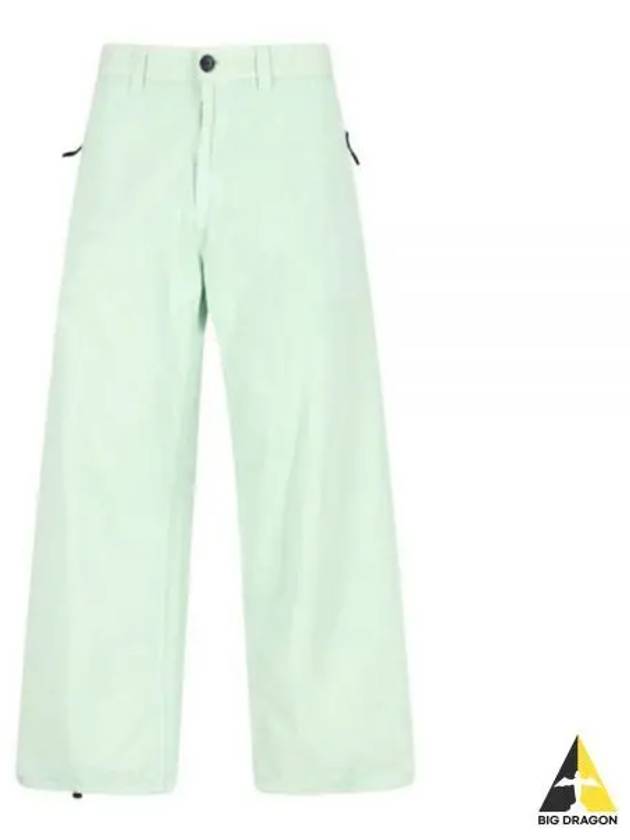 Marina Cotton Canvas Fatigue Straight Pants Light Green - STONE ISLAND - BALAAN 2