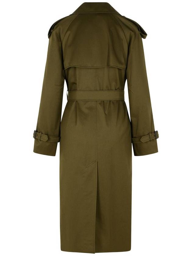 Burberry Green Cotton Blend Trench Coat - BURBERRY - BALAAN 3