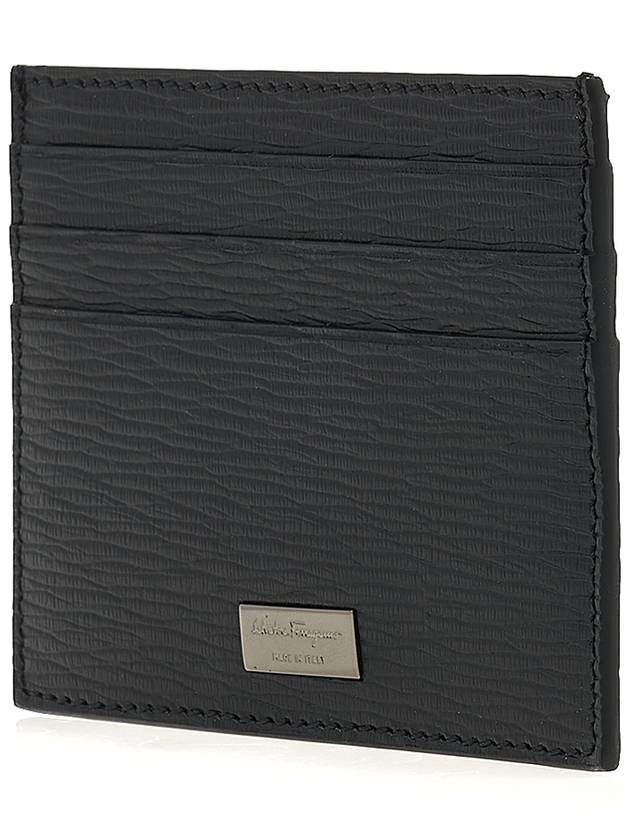 Gancini Pebble 3-Fold Card Wallet Black - SALVATORE FERRAGAMO - BALAAN 3