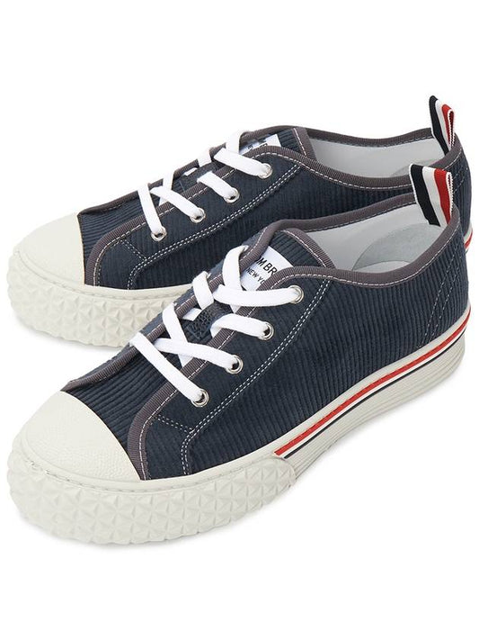 Men's RWB Sole Cotton Low Top Sneakers Navy - THOM BROWNE - BALAAN 2