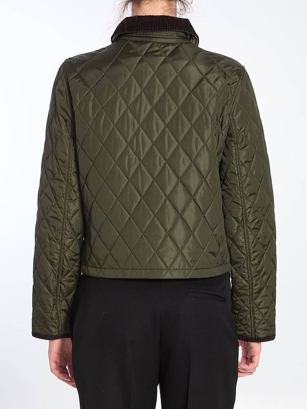 Cropped Quilted Nylon Jacket Shale Brush - BURBERRY - BALAAN 5