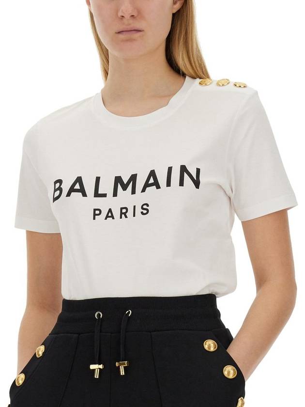 Logo Crew Neck Short Sleeve T-Shirt White - BALMAIN - BALAAN 5