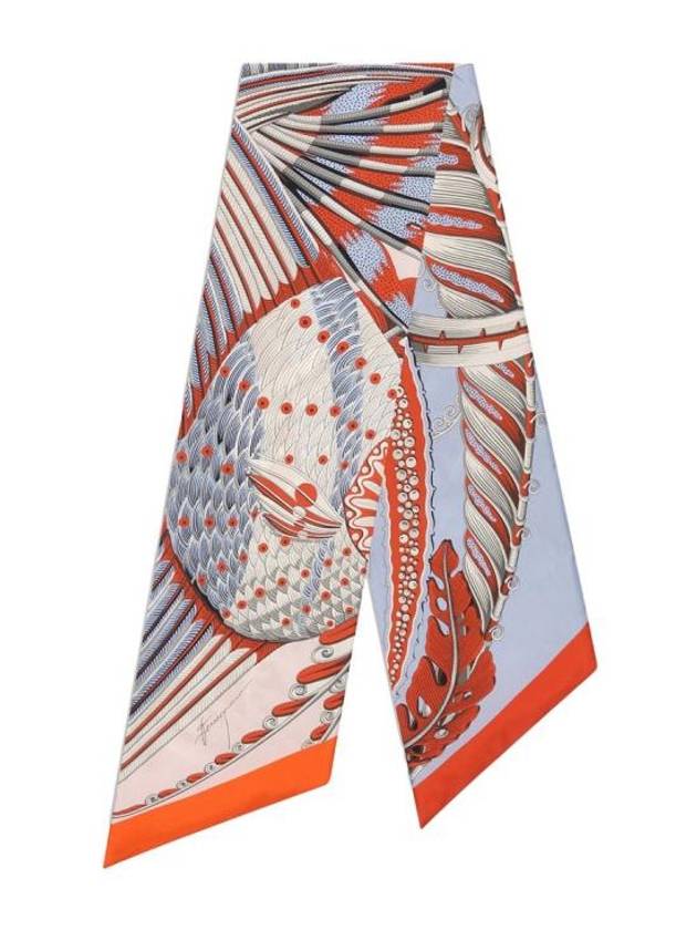 Fish Print Silk Scarf Orange - SALVATORE FERRAGAMO - BALAAN 1