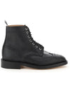 Pebble Leather Wingtip Brogue Ankle Boots Black - THOM BROWNE - BALAAN 1