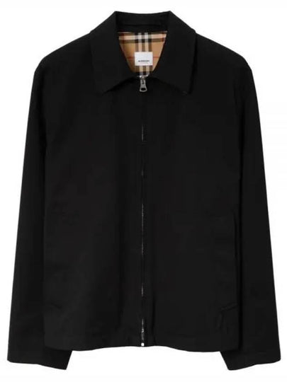 EKD Logo Embroidered Zip-Up Jacket Black - BURBERRY - BALAAN 2