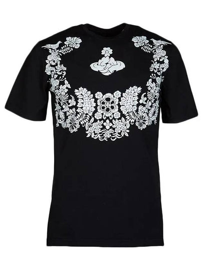 11th Anniversary Flower Print TShirt Black S25GC0251 - VIVIENNE WESTWOOD - BALAAN 2