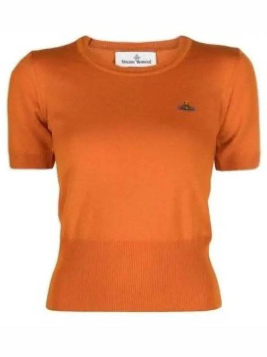 ORB Logo Short Sleeve Knit Top Orange - VIVIENNE WESTWOOD - BALAAN 2