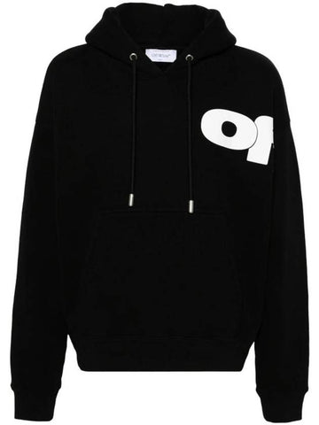 hooded sweatshirt OMBB085F24FLE00L 1001 BLACK WHITE - OFF WHITE - BALAAN 1