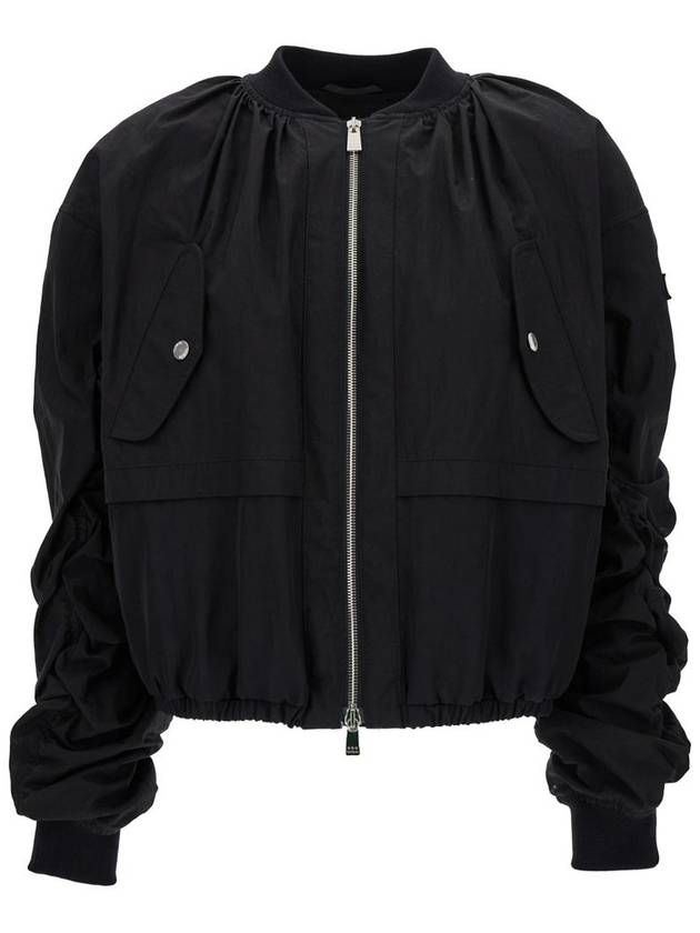 Curled Sleeves Technical Fabric Bomber Jacket Black - TATRAS - BALAAN 2