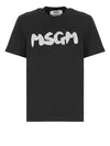 Glitter Brushed Logo Short Sleeve T-shirt Black - MSGM - BALAAN 2