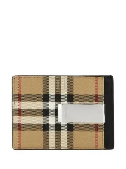 Vintage Check Money Clip Card Wallet Beige - BURBERRY - BALAAN 2