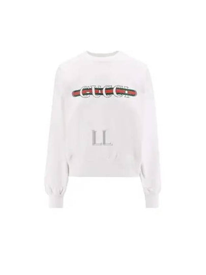 Print Cotton Jersey Sweatshirt White - GUCCI - BALAAN 2