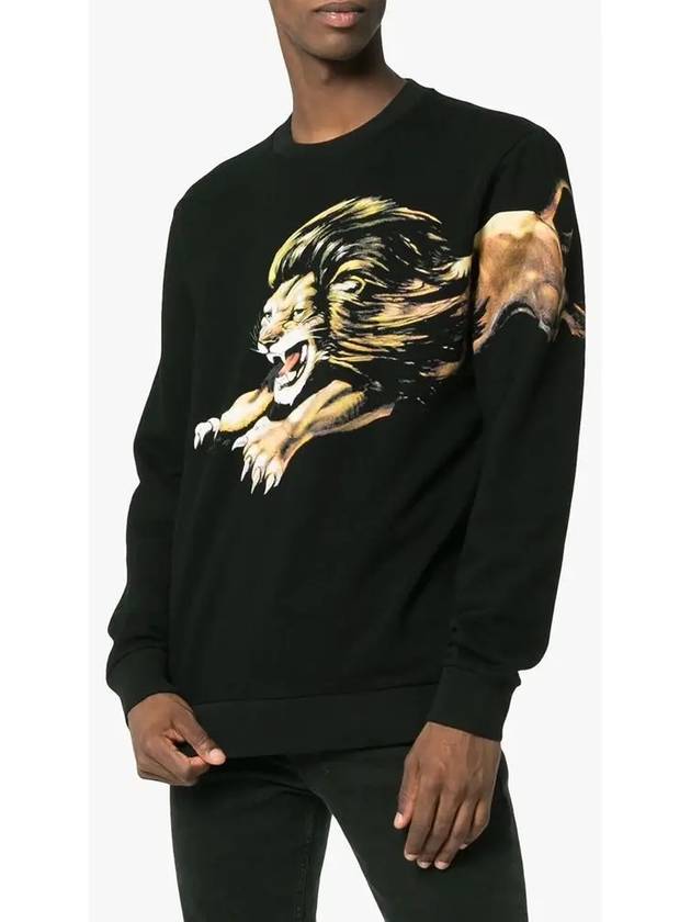 Lion Print Cotton Sweatshirt Black - GIVENCHY - BALAAN 3