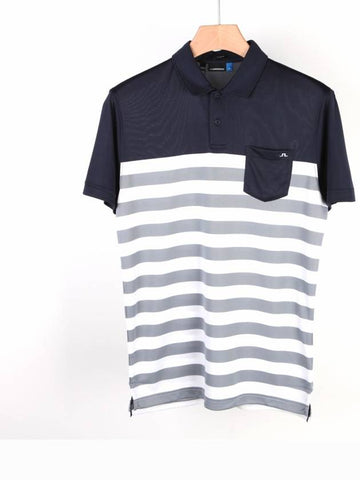 Carl Carl Slim TX Polo Shirt Navy Gray - J.LINDEBERG - BALAAN 1