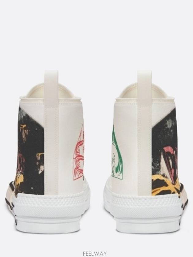 B23 Canvas Asterodior Signature High Top Sneakers White - DIOR - BALAAN 5