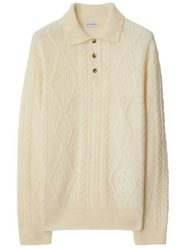 Aran knit polo shirt 8097969 - BURBERRY - BALAAN 1