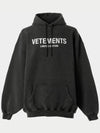 Logo Print Cotton Hoodie Black - VETEMENTS - BALAAN 3