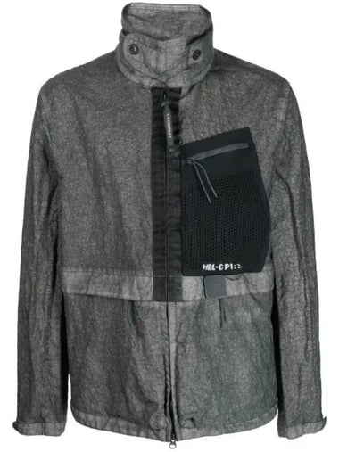 Men's Mesh Pocket Detail Zip-Up Jacket Grey - CP COMPANY - BALAAN 1