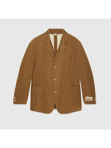 Velvet Corduroy Formal Jacket Camel 762024ZAPBV2003 - GUCCI - BALAAN 1