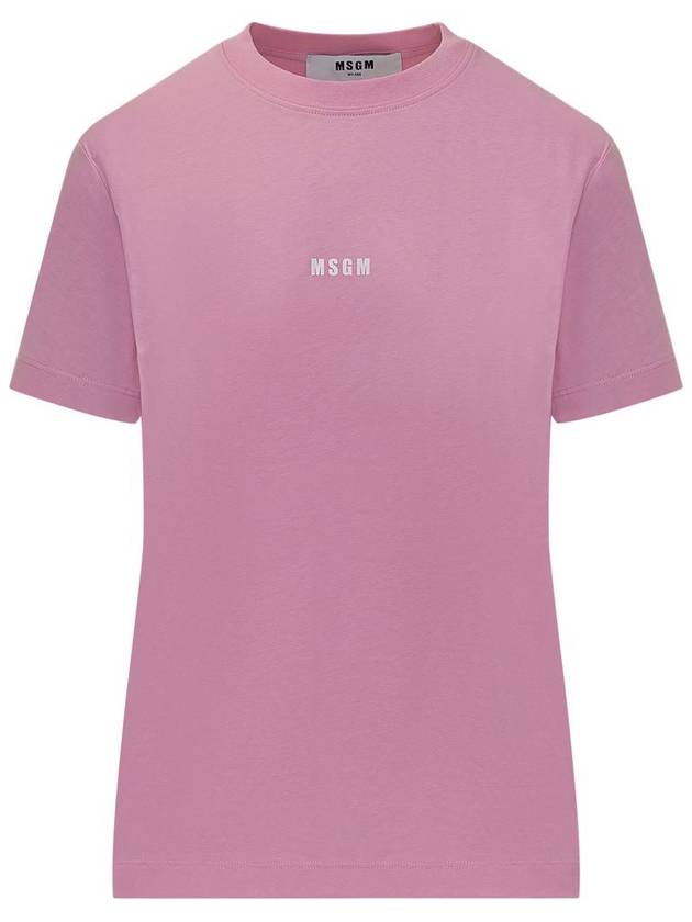 Micro Logo Short Sleeve T-Shirt Pink - MSGM - BALAAN 2