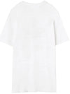 Zewel Logo Linen Short Sleeve T-Shirt White - ISABEL MARANT - BALAAN 4