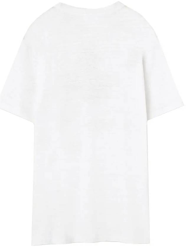 Zewel Logo Linen Short Sleeve T-Shirt White - ISABEL MARANT - BALAAN 4