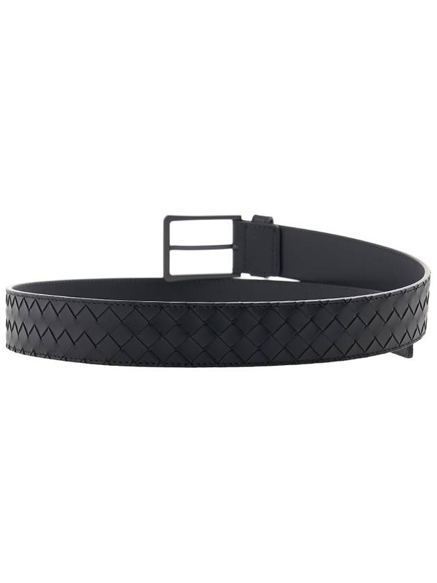 Intrecciato Leather Belt Black - BOTTEGA VENETA - BALAAN 5