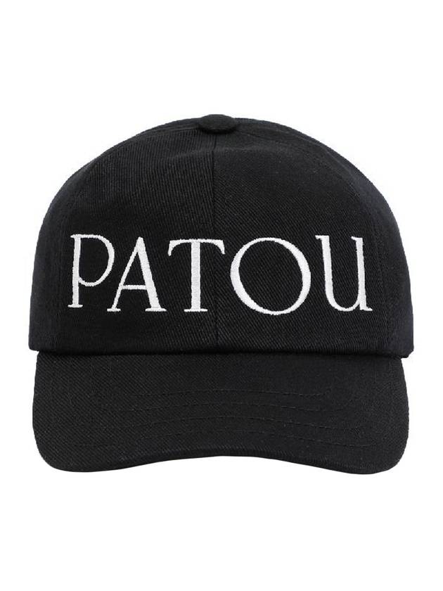 Embroidered Logo Cotton Ball Cap Black - PATOU - BALAAN 1