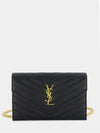 Women's Logo Envelope Chain Long Wallet Black - SAINT LAURENT - BALAAN 2