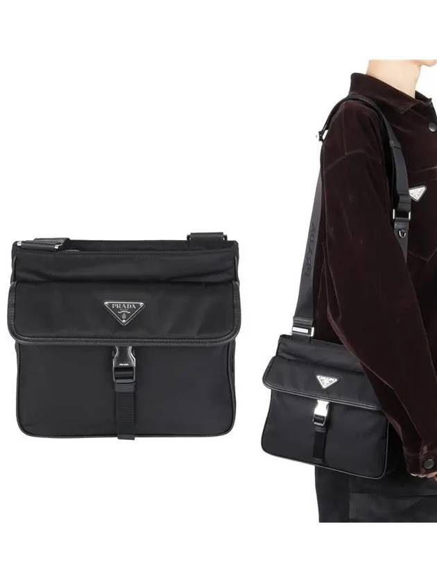 Triangle Logo Re-Nylon Cross Bag Black - PRADA - BALAAN 2