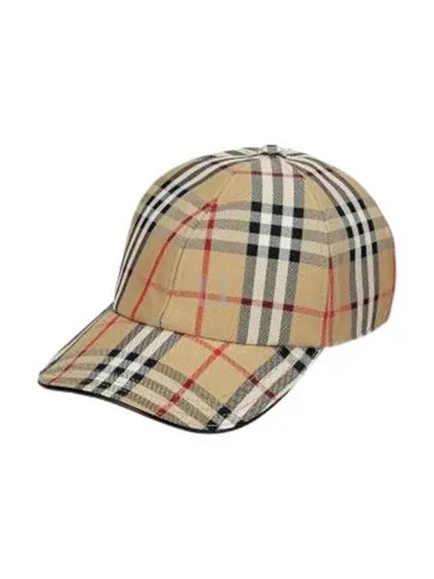 Check Cotton Ball Cap Beige - BURBERRY - BALAAN 2