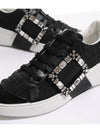 Viv Buckle Fabric Low Top Sneakers Black - ROGER VIVIER - BALAAN 9