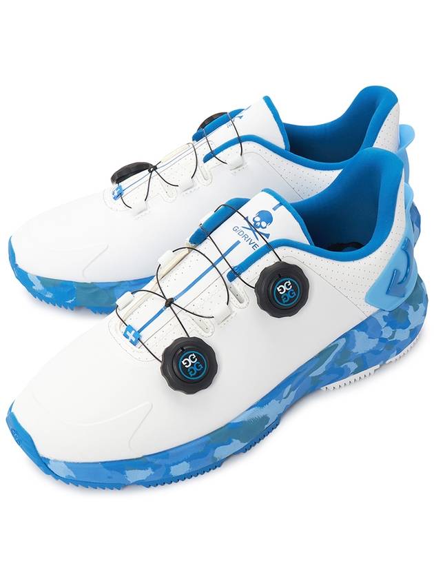 Men's G Drive Perforated TPU Camo Spikeless White Blue - G/FORE - BALAAN 2