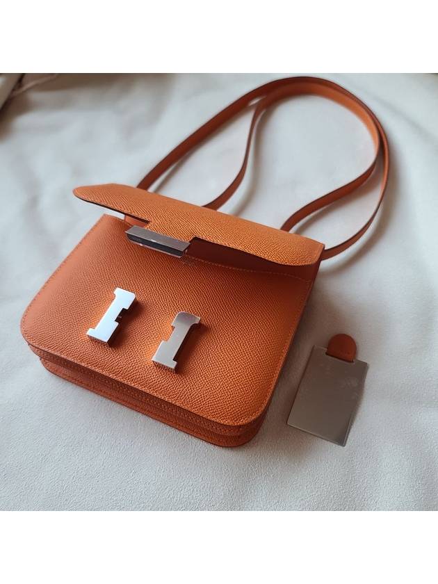 Constance 3 mini bag B engraved Appsong silver engraved orange H083905CK93 latest product - HERMES - BALAAN 6