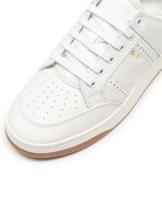 61 Cracked Leather Low Top Sneakers White - SAINT LAURENT - BALAAN 6