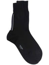 grosgrain trim trim socks black - THOM BROWNE - BALAAN.