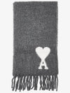 heart logo oversized muffler scarf gray - AMI - BALAAN 1