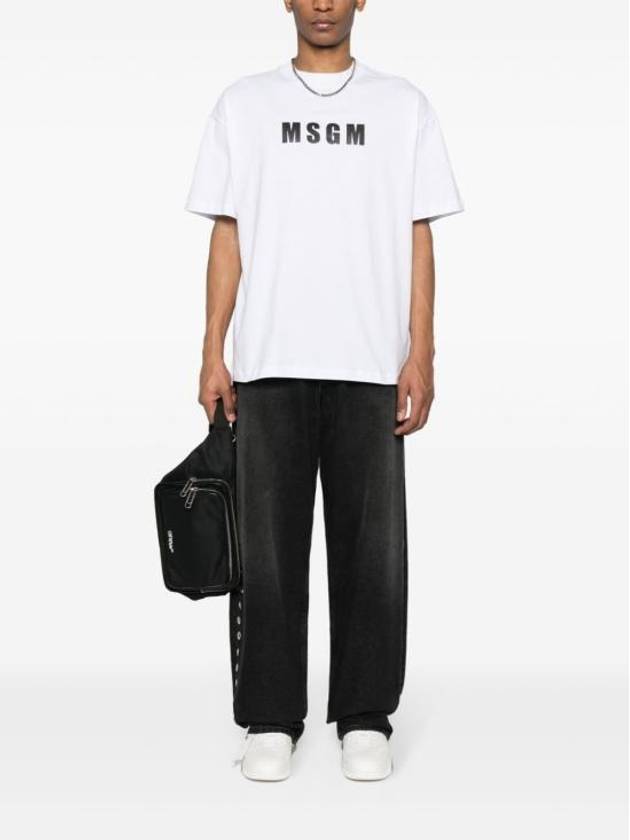 Logo Print Cotton Short Sleeve T-Shirt White - MSGM - BALAAN 6