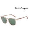 Eyewear Logo Square Sunglasses Champagne Green - SALVATORE FERRAGAMO - BALAAN 3