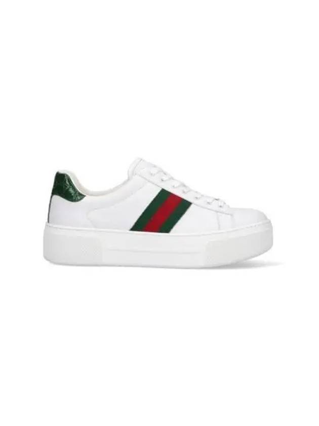 Women's Leather Low Top Sneakers White - GUCCI - BALAAN 2