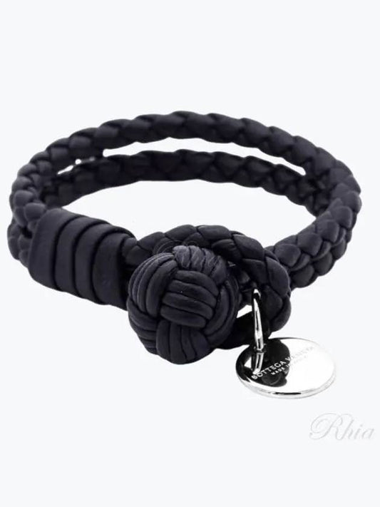 Intrecciato Double Weaving Bracelet Navy - BOTTEGA VENETA - BALAAN 2