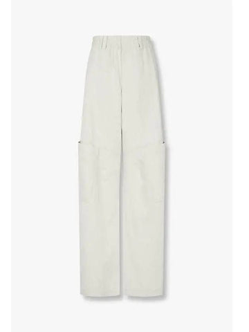 Women s Linen Cotton Banding Cargo Pants Ecru - BRUNELLO CUCINELLI - BALAAN 1