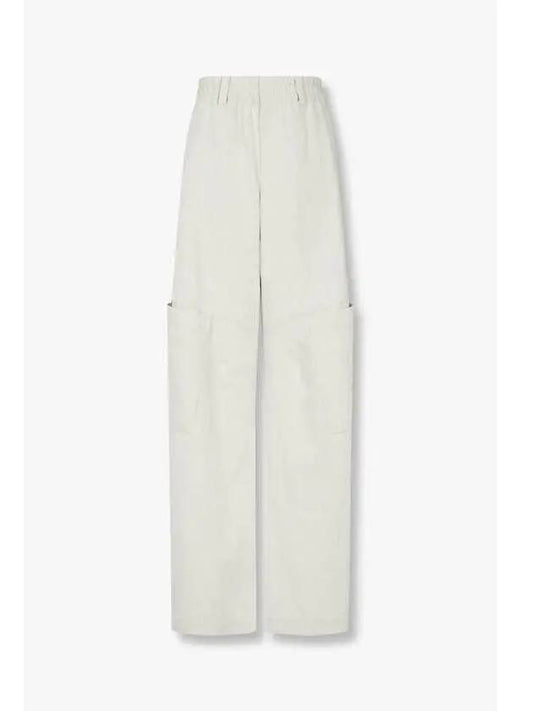 Women s Linen Cotton Banding Cargo Pants Ecru - BRUNELLO CUCINELLI - BALAAN 1