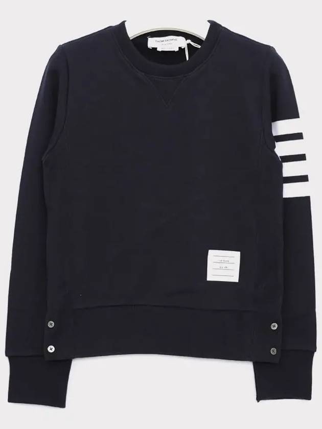 Engineered 4 Bar Stripe Loopback Jersey Knit Crewneck Sweatshirt Navy - THOM BROWNE - BALAAN 3