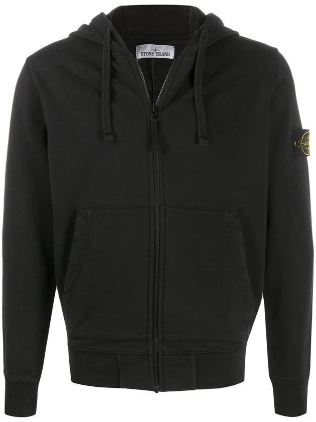 Waffen Patch Hooded Zip-Up Black - STONE ISLAND - BALAAN 1