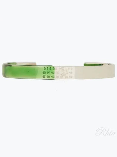 Numeric Engraved Cuff Bracelet Green Silver - MAISON MARGIELA - BALAAN 2